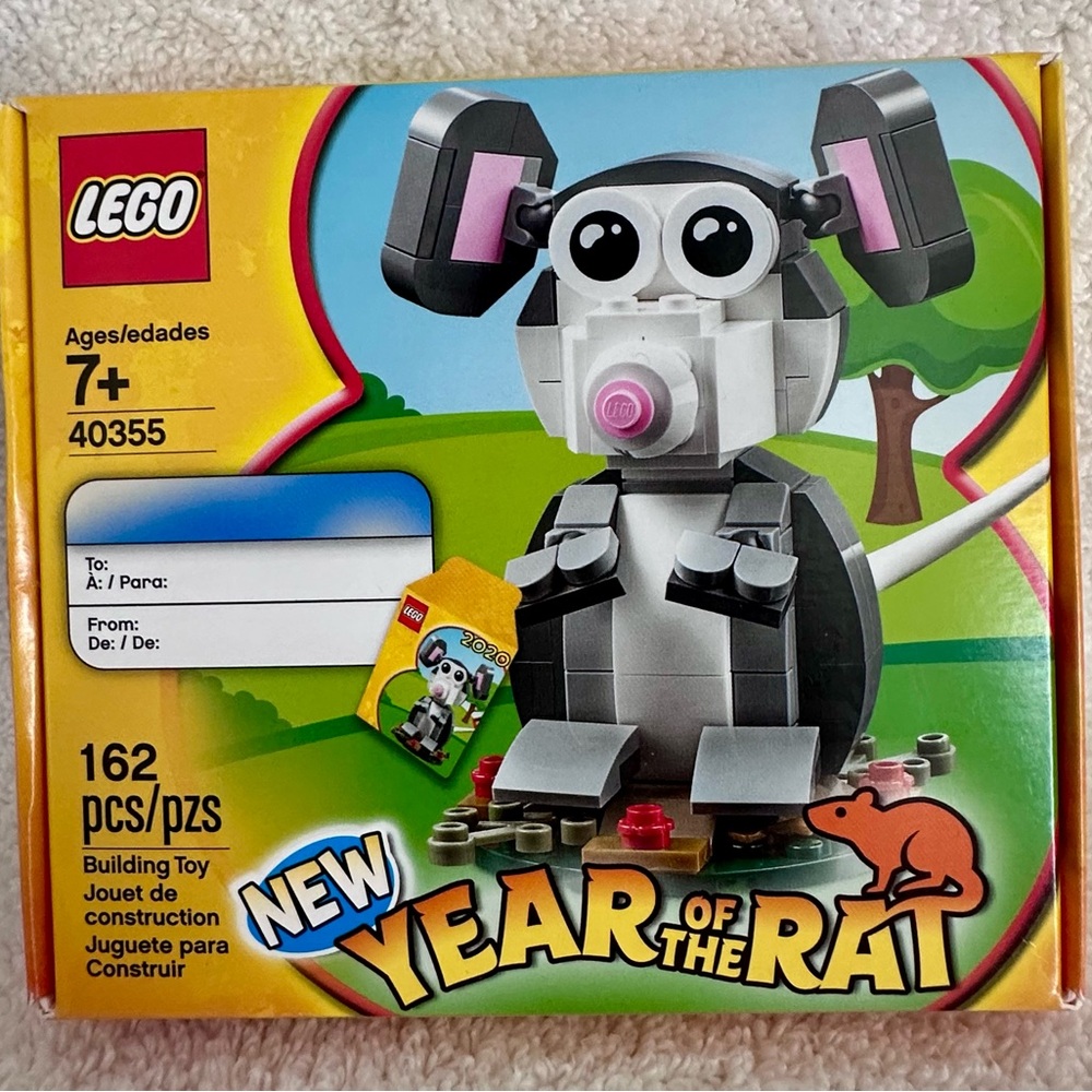 Lego Gray and Black Building Set Rat Figure